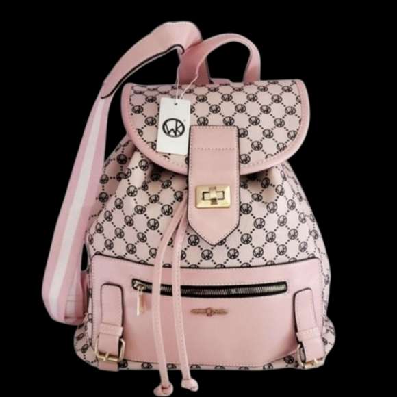 Wendy Keen Handbags - Wendy Keen Pink Backpack and Double Zip Wallet/Wristlet
